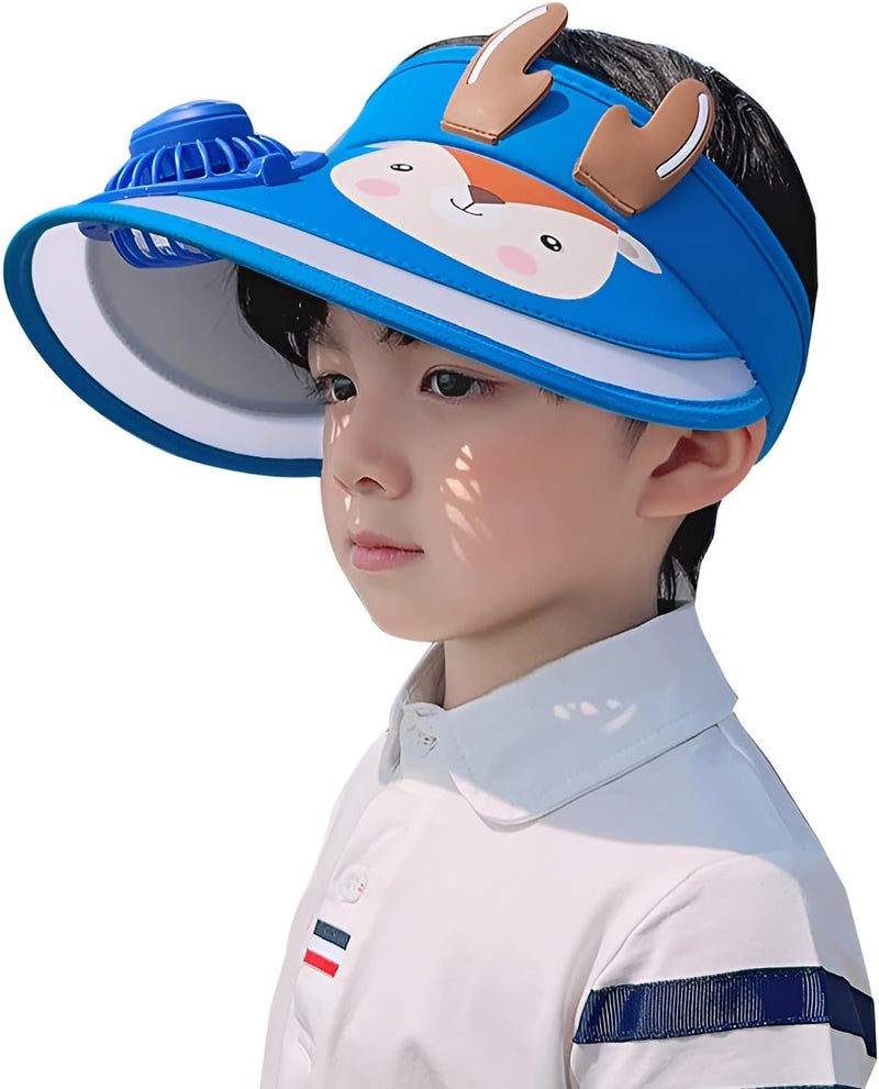 Holiberty Kids Sun Visor Hat with Fan Cute Boys Girls UPF50+ Summer Beach Hat Cooling Outdoor Tennis Golf Visors Caps 3-10Y - Image 2